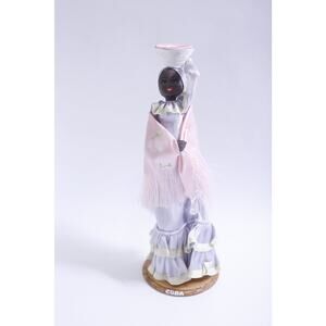African-American Woman, Head-carrying, Art Doll, 11" Figure, Long Purple Dress